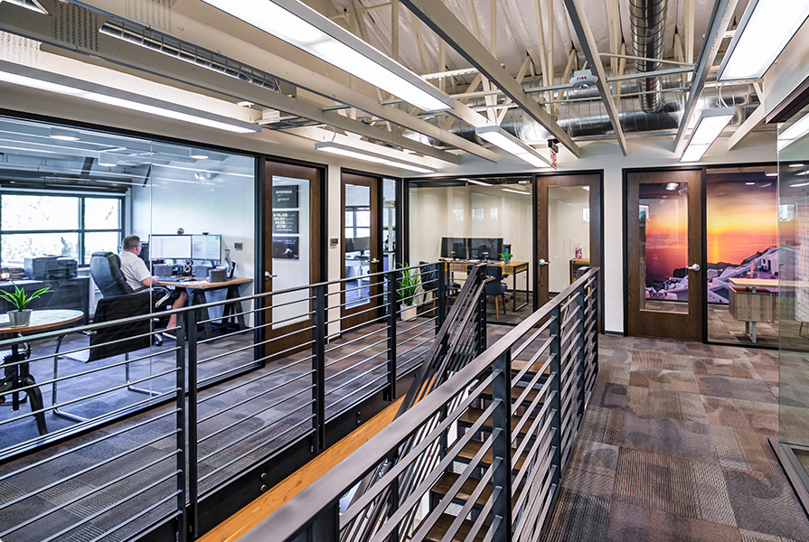 common area with stair at CUBExec coworking space in phoenix